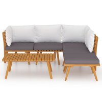 vidaXL 6-tlg. Garten-Lounge-Set mit Kissen Massivholz Akazie