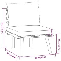 vidaXL 6-tlg. Garten-Lounge-Set mit Kissen Massivholz Akazie