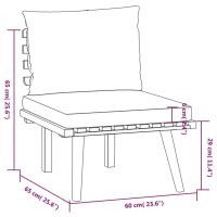 vidaXL 3-tlg. Garten-Lounge-Set mit Kissen Massivholz Akazie