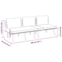 vidaXL 4-tlg. Garten-Lounge-Set mit Kissen Massivholz Akazie