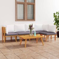 vidaXL 5-tlg. Garten-Lounge-Set mit Kissen Massivholz Akazie