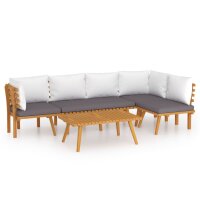 vidaXL 5-tlg. Garten-Lounge-Set mit Kissen Massivholz Akazie