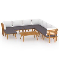 vidaXL 9-tlg. Garten-Lounge-Set mit Kissen Massivholz Akazie