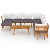 vidaXL 9-tlg. Garten-Lounge-Set mit Kissen Massivholz Akazie