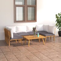 vidaXL 7-tlg. Garten-Lounge-Set mit Kissen Massivholz Akazie