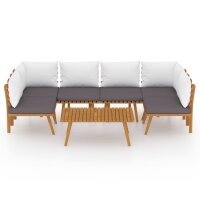 vidaXL 7-tlg. Garten-Lounge-Set mit Kissen Massivholz Akazie