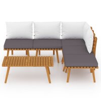 vidaXL 6-tlg. Garten-Lounge-Set mit Kissen Massivholz Akazie