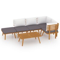 vidaXL 6-tlg. Garten-Lounge-Set mit Kissen Massivholz Akazie