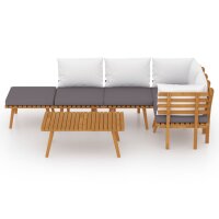 vidaXL 6-tlg. Garten-Lounge-Set mit Kissen Massivholz Akazie