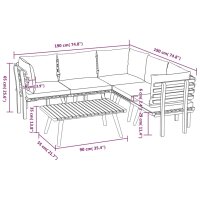 vidaXL 6-tlg. Garten-Lounge-Set mit Kissen Massivholz Akazie