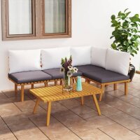 vidaXL 5-tlg. Garten-Lounge-Set mit Kissen Massivholz Akazie