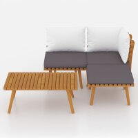 vidaXL 4-tlg. Garten-Lounge-Set mit Kissen Massivholz Akazie