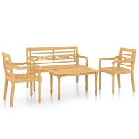 vidaXL 4-tlg. Garten-Lounge-Set Massivholz Teak