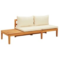 vidaXL 4-tlg. Garten-Lounge-Set mit Cremeweißen Kissen Akazienholz