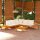 vidaXL 4-tlg. Garten-Lounge-Set mit Cremeweißen Kissen Akazienholz