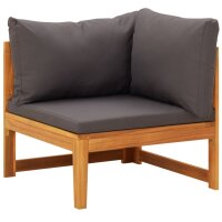 vidaXL 4-tlg. Garten-Lounge-Set mit Dunkelgrauen Kissen Akazienholz