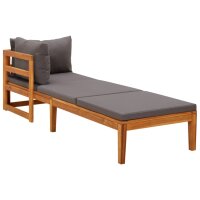 vidaXL 3-tlg. Garten-Lounge-Set mit Dunkelgrauen Kissen Massivholz Akazie