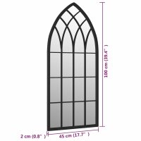 WOWONA Spiegel Schwarz 100x45 cm Eisen f&uuml;r den Innenbereich