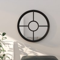 vidaXL Spiegel Schwarz 60x4 cm Eisen Rund für den...