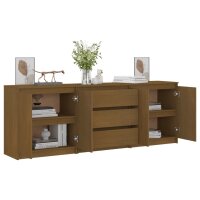 vidaXL Beistellschrank Honigbraun 180x36x65 cm Massivholz Kiefer