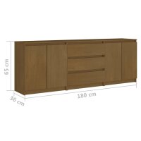 vidaXL Beistellschrank Honigbraun 180x36x65 cm Massivholz Kiefer