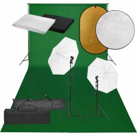 vidaXL Fotostudio-Set mit Beleuchtung, Hintergrund und Reflektor