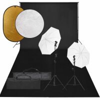 vidaXL Fotostudio-Set mit Beleuchtung, Hintergrund und Reflektor