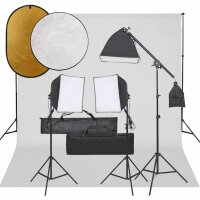 vidaXL Fotostudio-Set mit Beleuchtung, Hintergrund und...