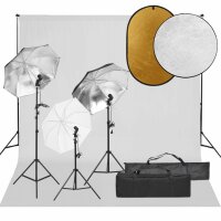 vidaXL Fotostudio-Set mit Beleuchtung, Hintergrund und...