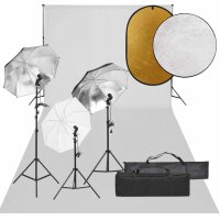 vidaXL Fotostudio-Set mit Beleuchtung, Hintergrund und Reflektor