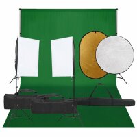 vidaXL Fotostudio-Set mit Beleuchtung, Hintergrund und Reflektor