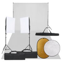 vidaXL Fotostudio-Set mit Beleuchtung, Hintergrund und Reflektor