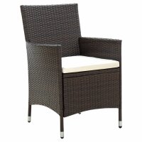 vidaXL 3-tlg. Garten-Essgruppe Poly Rattan Braun