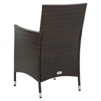 vidaXL 3-tlg. Garten-Essgruppe Poly Rattan Braun