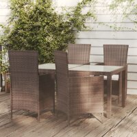 vidaXL 5-tlg. Garten-Essgruppe mit Auflagen Poly Rattan...