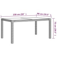 vidaXL 5-tlg. Garten-Essgruppe mit Auflagen Poly Rattan Schwarz