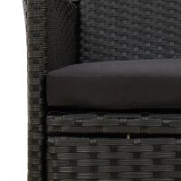 vidaXL 9-tlg. Garten-Essgruppe mit Kissen Poly Rattan Schwarz