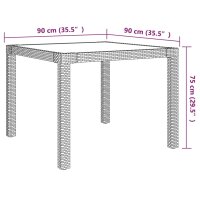 vidaXL 3-tlg. Garten-Essgruppe mit Auflagen Poly Rattan Grau