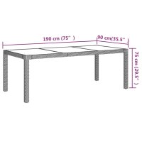 vidaXL 7-tlg. Garten-Essgruppe mit Kissen Poly Rattan Grau