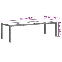 vidaXL 11-tlg. Garten-Essgruppe mit Auflagen Poly Rattan Grau