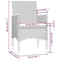 vidaXL 5-tlg. Garten-Essgruppe mit Kissen Poly Rattan Grau