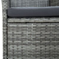 vidaXL 5-tlg. Garten-Essgruppe mit Kissen Poly Rattan Grau