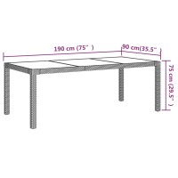 vidaXL 7-tlg. Garten-Essgruppe mit Auflagen Poly Rattan Schwarz &amp; Grau