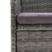 vidaXL 5-tlg. Garten-Essgruppe mit Kissen Poly Rattan Grau