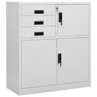 vidaXL Büroschrank mit Pflanzkasten Hellgrau 90x40x125 cm Stahl