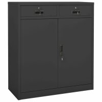 vidaXL B&uuml;roschrank mit Pflanzkasten Anthrazit 90x40x125 cm Stahl