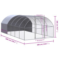 vidaXL Outdoor-H&uuml;hnerstall 3x6x2 m Verzinkter Stahl