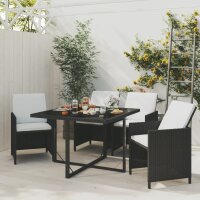 vidaXL 5-tlg. Garten-Essgruppe mit Kissen Poly Rattan...