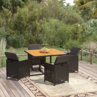 vidaXL 5-tlg. Garten-Essgruppe mit Kissen Poly Rattan...