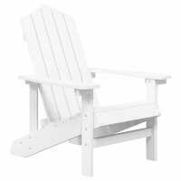 vidaXL Adirondack-Gartenst&uuml;hle mit Tisch HDPE Wei&szlig;